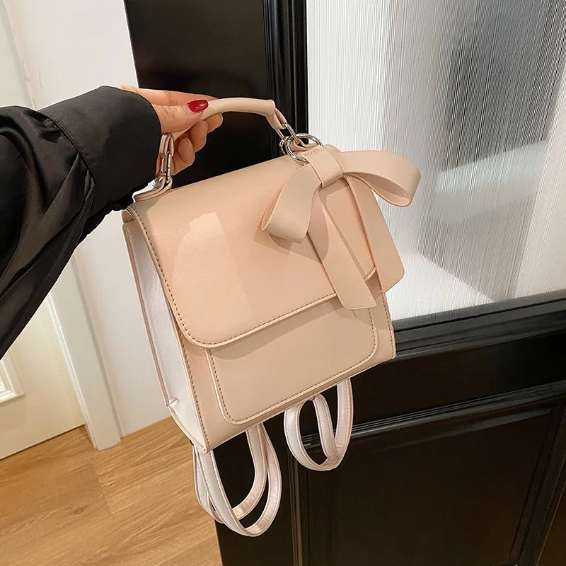 eybag Hot Selling Casual Trend Bow PU Women's Backpack 2024 New High-quality Fashion Versatile Niche Design College Style Handbag