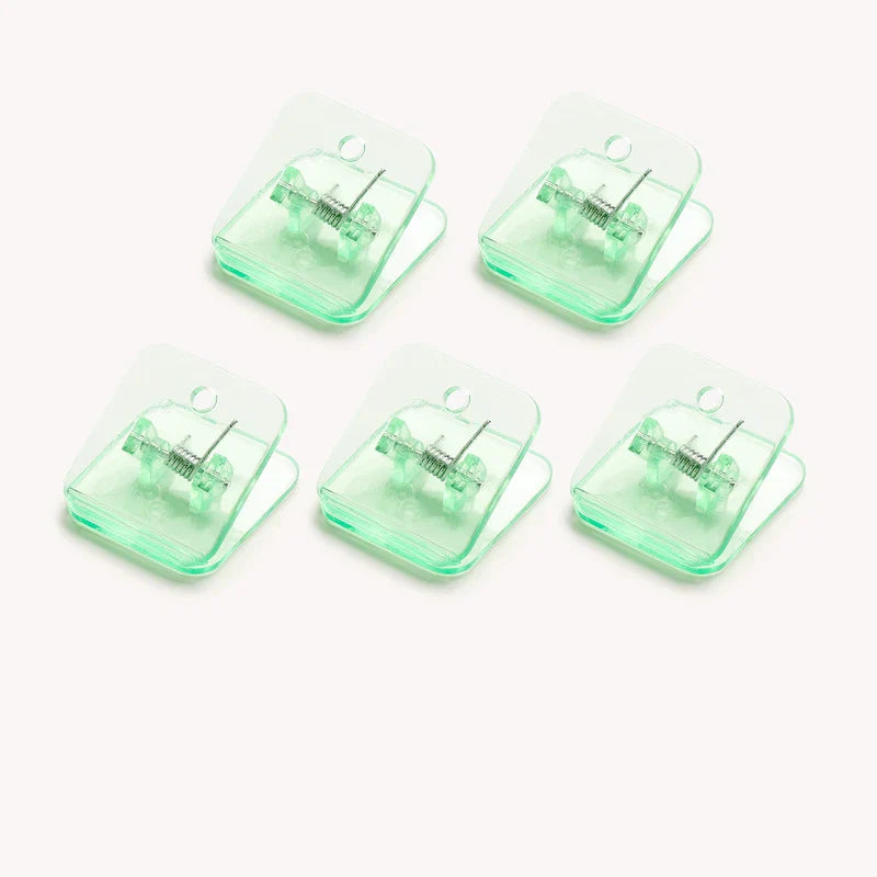 eybag 5pcs Candy Paper Clips Transparent Bookmarks Kawaii File Documents Binder Clips Notebook Index Page Holder Tickets Clamps Office