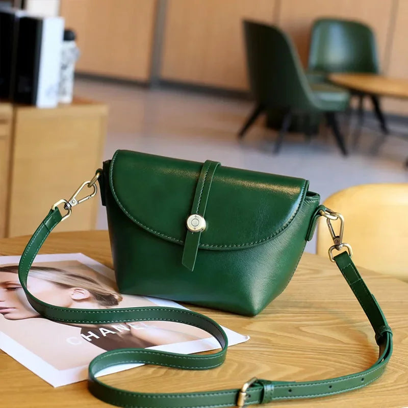 eybag Fashion Genuine Leather Women Crossbody Bag Small Shoulder Handbag Female Mobile Phone Purse Bags Solid Messenger Bag for Women