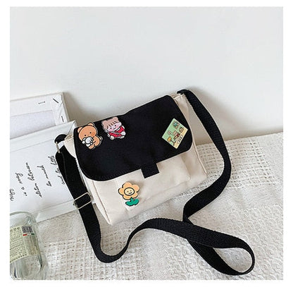 eybag Cute Canvas Small Bag Female New Japanese Harajuku Diagonal Bag Wild Student Girl Shoulder Bag Bags for Women