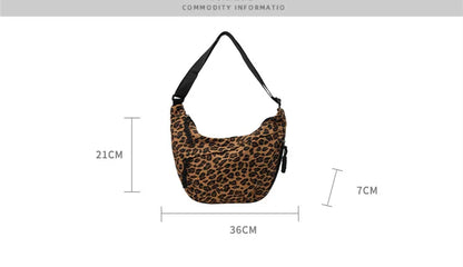 eybag Leopard Shoulder Bags For Women Fashion Cloth Messenger Bags Large Capacity Crossbody Packages Cute Canvas Female Hobos