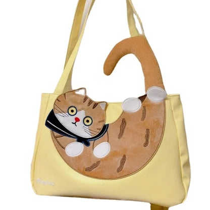 eybag Cute Cat Large Capacity Storage Bags Handbag Shoulder Bags Armpit Bag Kawaii Canvas Bag Women Bags Tote Bag HandBags