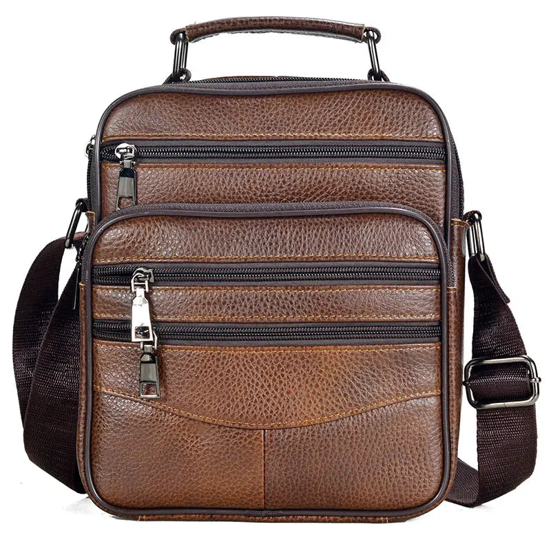 eybag Brown Fashion Men Messenger Bags Genuine Leather Handbags for Man Luxury Brand Male Crossbody Bag for Mini Pad Boy Shoulder Bag