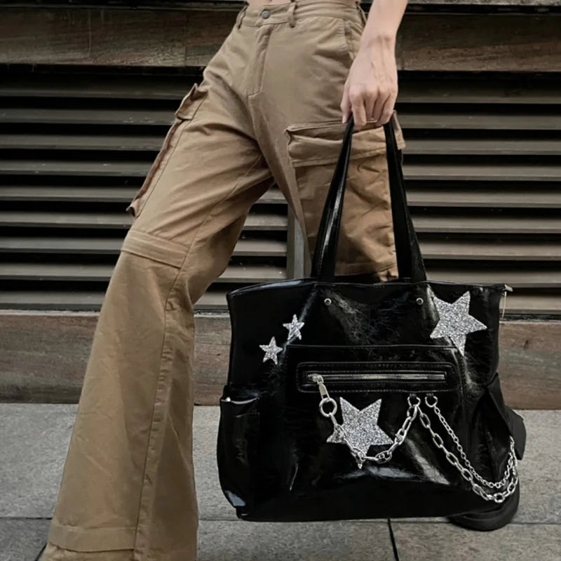 eybag Y2K Women Tote Bags Trend New Design Harajuku Large Capacity Bolso Mujer Fashion Punk Chains Shoulder Bags Femme