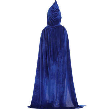 -Halloween Custom Halloween Adult Kids Witch Cloak Cape Hooded Cosplay Costume Death Cloak Carnival Party Halloween Long Cape 8 Colors