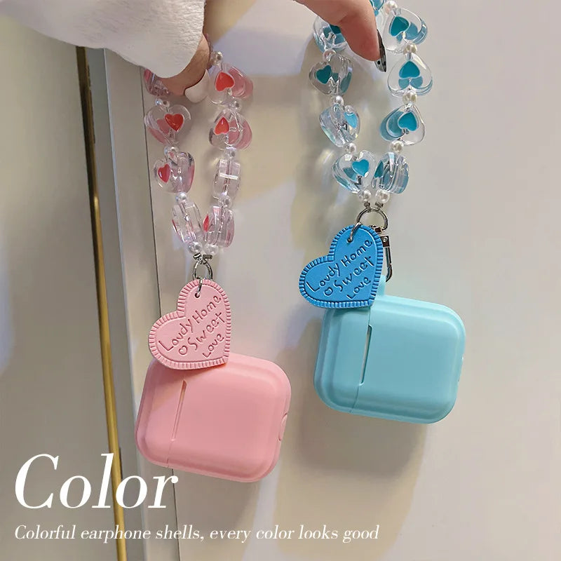 eybag Case for Airpods 3 Pro 2 1 Case for Apple AirPods Pro 2 3 Case Cover for Airpods3 with Heart Chain Pendant Keychain Earphone Box