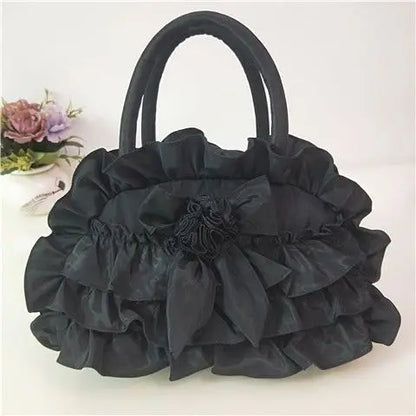 eybag Gothic Purple Y2k Hand Bag Women New Dark Lolita Soft Chic Handle Purse Female Vintage Flower Cute Mini Bag