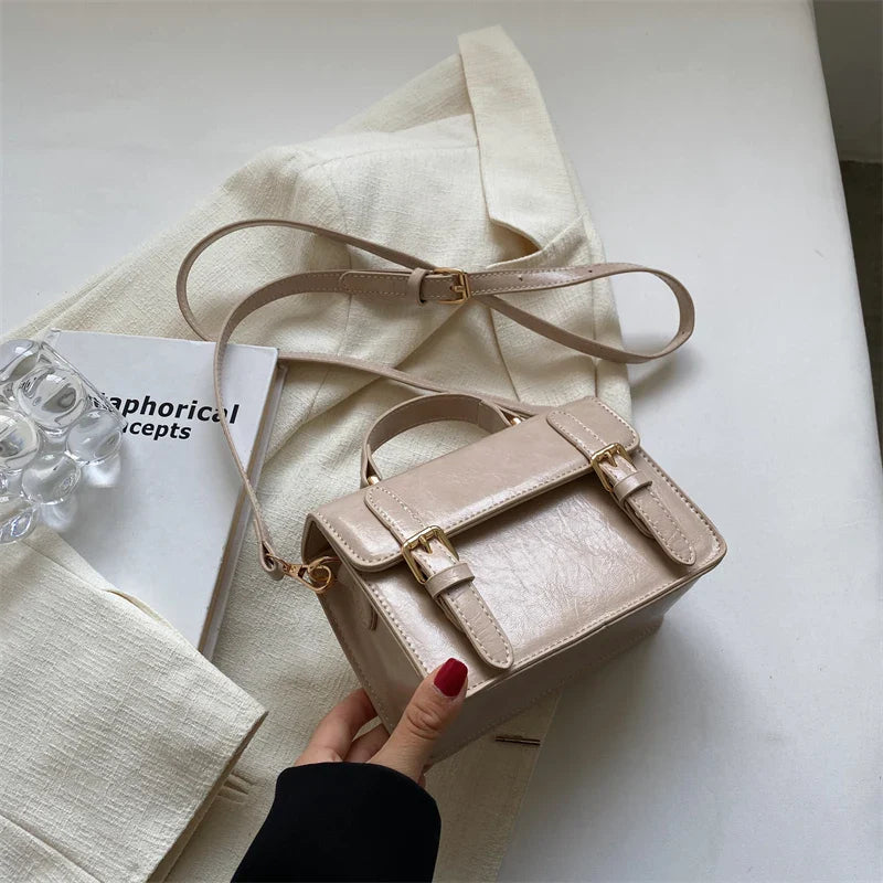 eybag Retro Bag Women's New Fashion Messenger Bags Design Chic Shoulder Bag All-Match Solid Small Square Bags