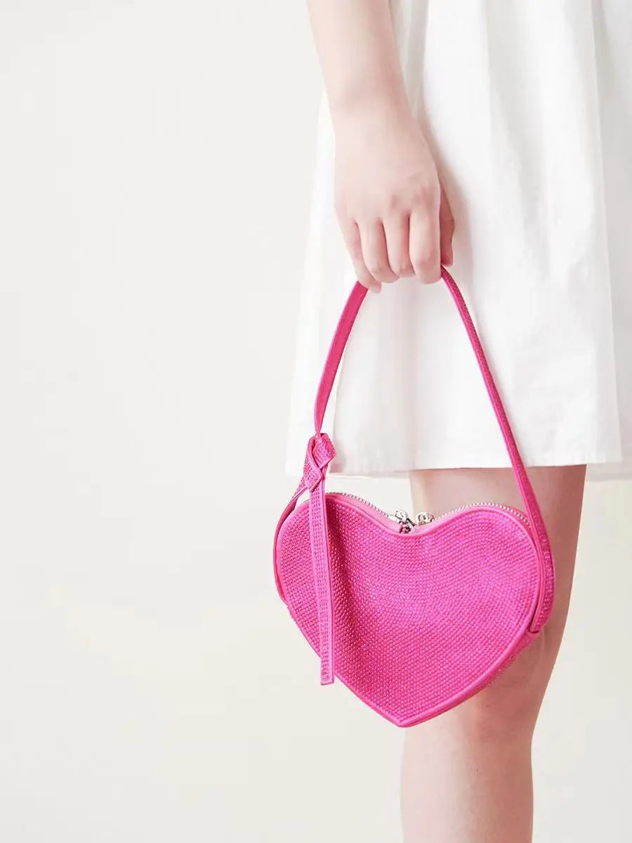 eybag PU Leather Women Heart-shaped Crossbody Bag Luxury Designer drill Shoulder Bags for Ladies Female Evening Clutch Purse Handbags