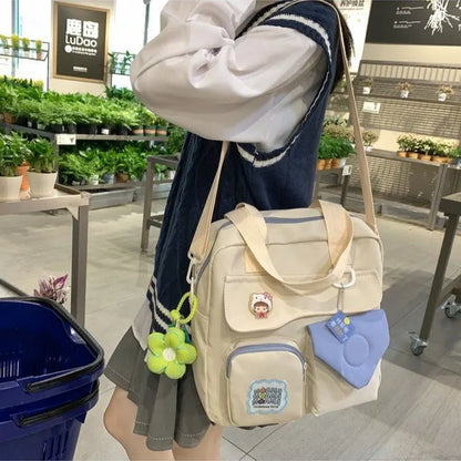 eybag Japanese Preppy Handbags Women Kawaii School Backpack For Teenage Girls Nylon Bag Large-capacity Crossbody Bags Shoulder Bag