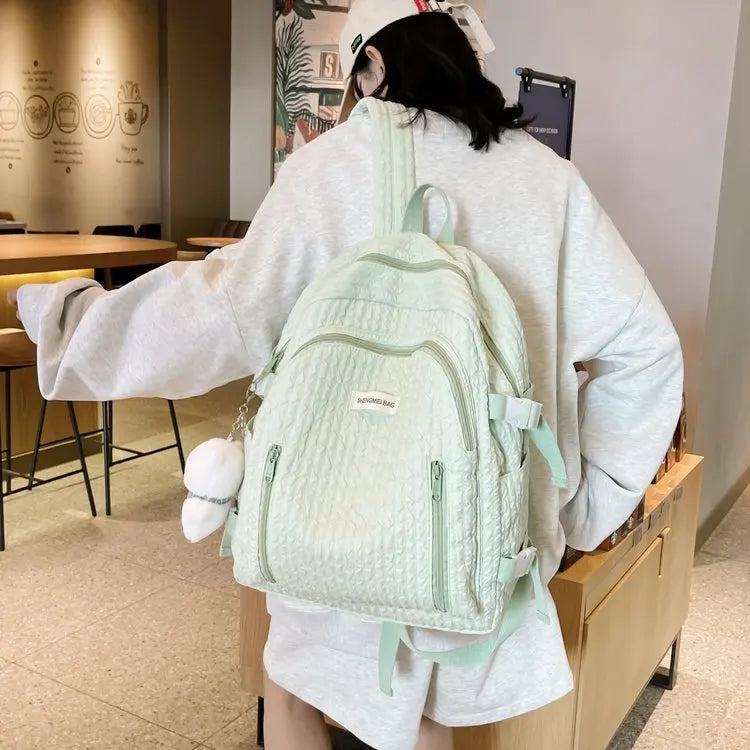 eybag Lovely Bubble Cotton Plaid Backpack Women New Fashion School Bags For Teenage Girls Kawaii Backpack Mochilas Para Mujer Sac