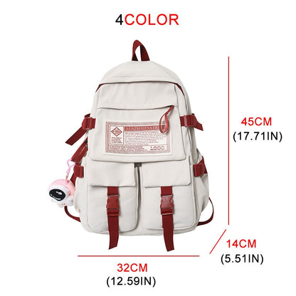 eybag Fashion Multipocket Nylon Women Backpack Female Big Waterproof Back Bag Portable School Backpack For Girl Student Schoolbag Cool