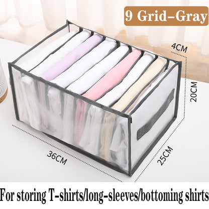 eybag 7 Grid Jeans Storage Boxes Closet Organizer Wardrobe Dividers Drawer Organizers  Foldable Underwear Storage Box