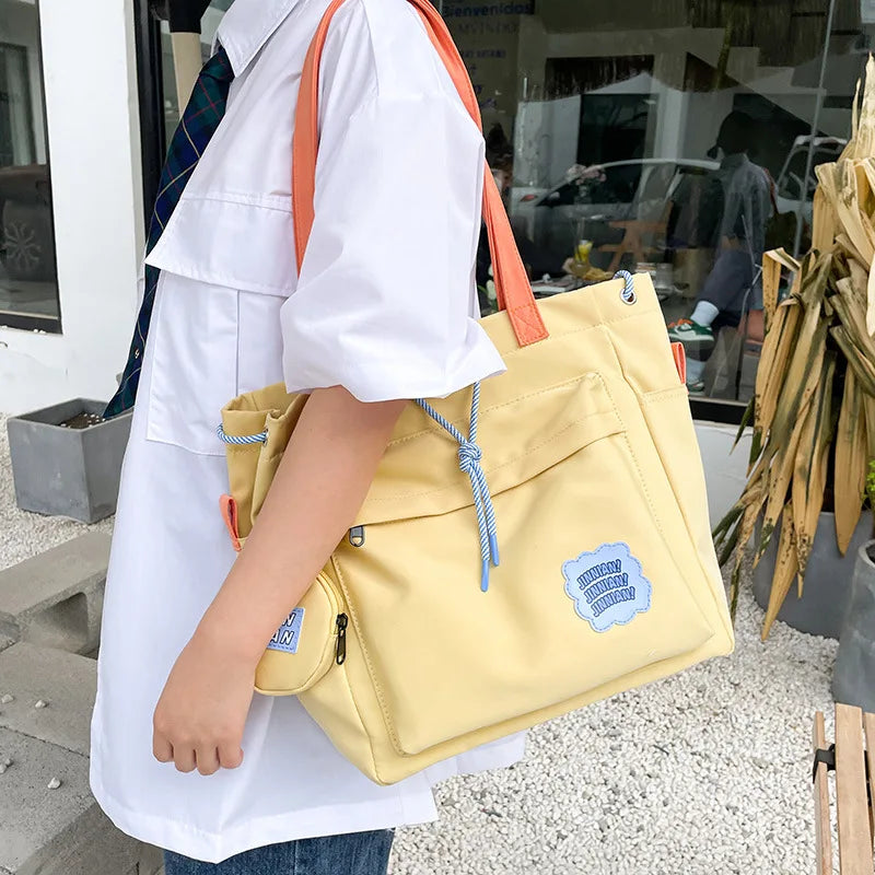 eybag Japanese Style Kawaii Tote Bags For Women High School Student Shoulder Bag Book Bags With Purse Handbags New Hand Bag Bolso