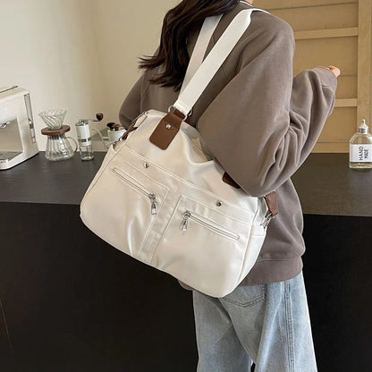 eybag Simple Design Women Canvas Shoulder Bag Ladies Large Capacity Multilayer Travel Handlebag Sports Shopping Casual Tote Bag bolsas