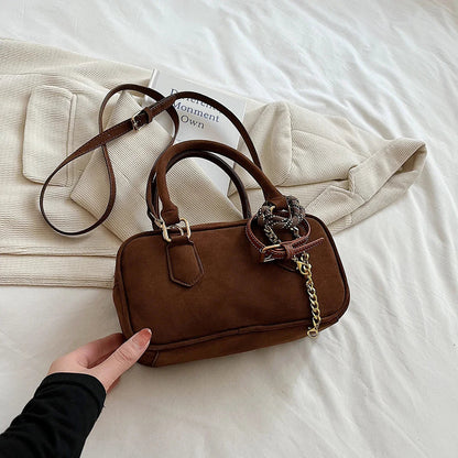 eybag Women Korean Fashion Small Faux Suede Soft Handbags and Purses Vintage 2024 Winter Y2K Crossbody Bag Lady Shoulder Bag