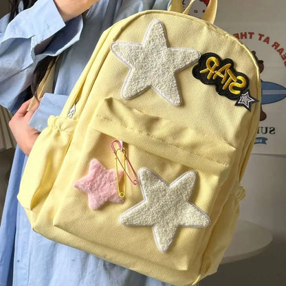 eybag Korean 2024 New Star Student Schoolbags Canvas Large Capacity Cute Girl Backpacks Spicy Girls Ins Leisure Backpack Universal Bag