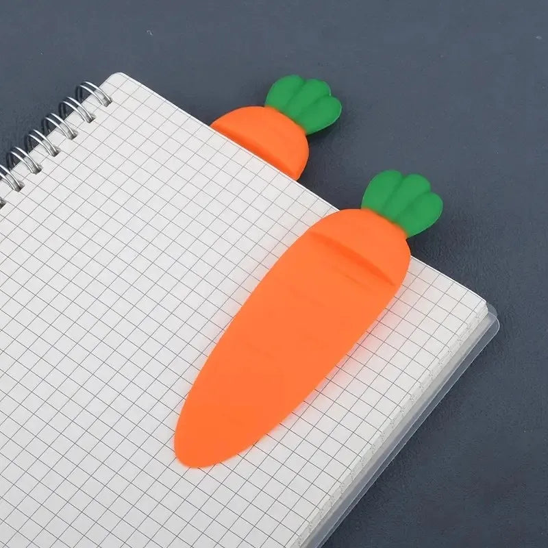 eybag 1Pcs Cute Cartoon Carrot Bookmarks Book Holder Binder Index Divider Reading Auxiliary Tools Student Stationery School Supplies