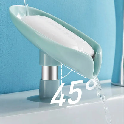 eybag 2pcs Drain Soap Holder Leaf Shape Soap Box Suction Cup Tray Drying Rack for Shower Sponge Container Kitchen Bathroom Accessories