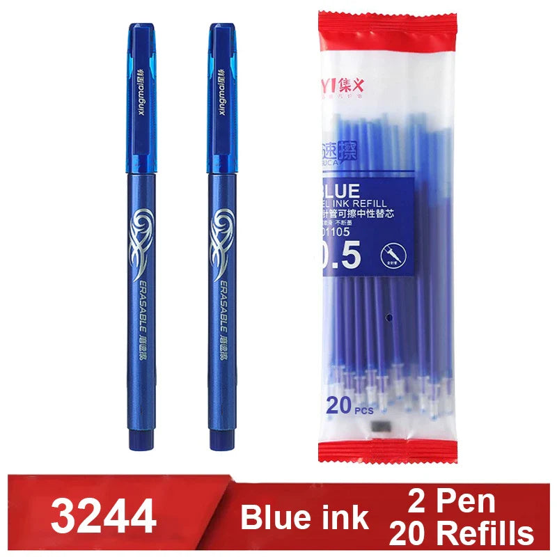 eybag Erasable Gel Pens Set, 0.5mm Fine Point, Blue, Black Ballpoint Pen for Writing, Stationery, Office, School Supplies