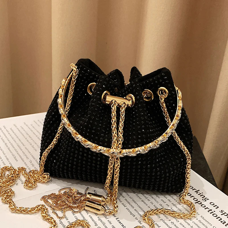 eybag Designer Chain Rhinestone Bucket Bags Totes Handbag Purses Women Shoulder Crossbody Bags New Evening Clutch Bag