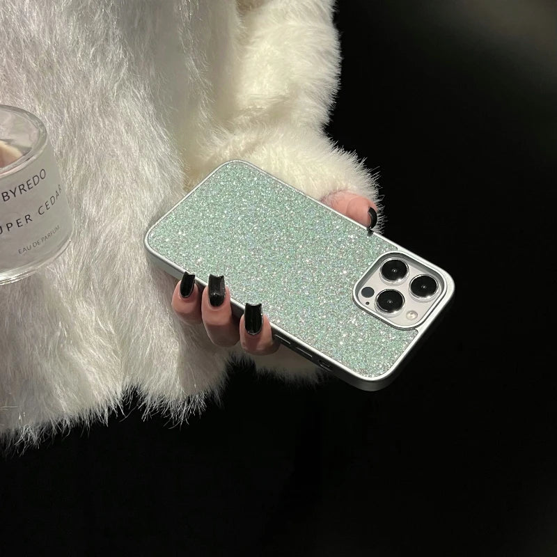 eybag Luxury  Glitter Clear Phone Case For iPhone15Pro Max 11 12 13 14 Plus Flash Drill TPU Transparent Camera Protection Cases Cover