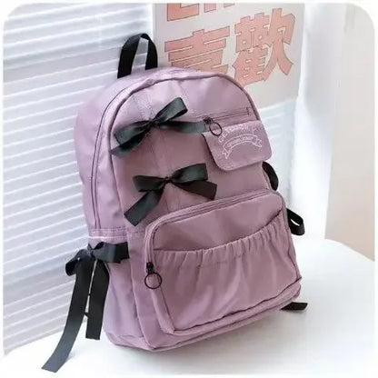 eybag Japanese Cute Bow Backpacks High Capacity Trendy Backpacks for Students Korean Ins Casual Versatile Commuting Traveling Bag Y2k