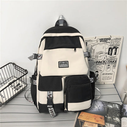 eybag Boys fashion large-capacity school bag new Korean nylon backpack girls computer travel leisure street university book backpack