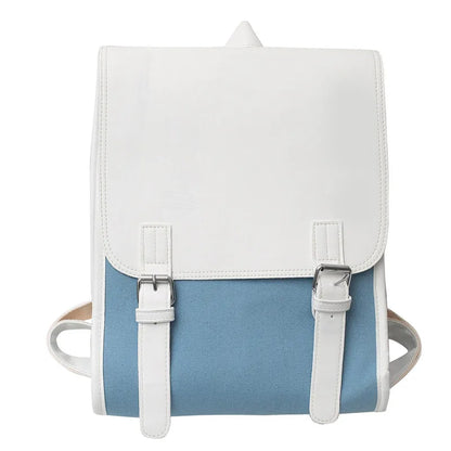 eybag Classic Women Backpacks Girls Leather Designer Canvas PU  Schoolbag Fashion Korean College Travel Cute British Style Mochila