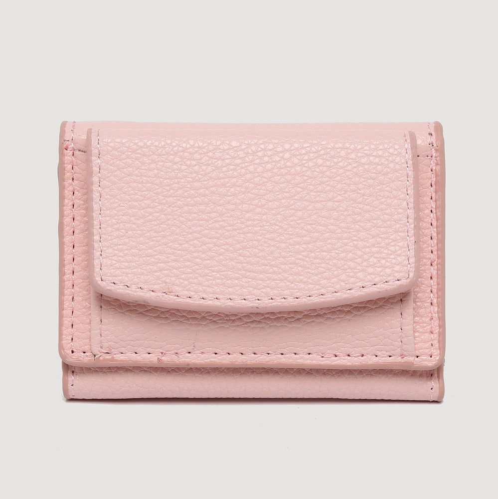 eybag New Women PU Leather Purses Female Cowhide Wallets Lady Small Coin Pocket Rfid Card Holder Mini Money Bag Portable Clutch