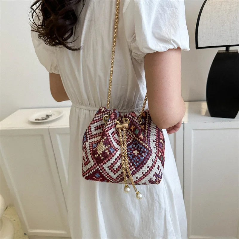 eybag Shopper Bags For Women Trend 2024 Cross Body Bohemian Bucket Plaid Women's Shoulder Bag Korean Popular Luxury Designer