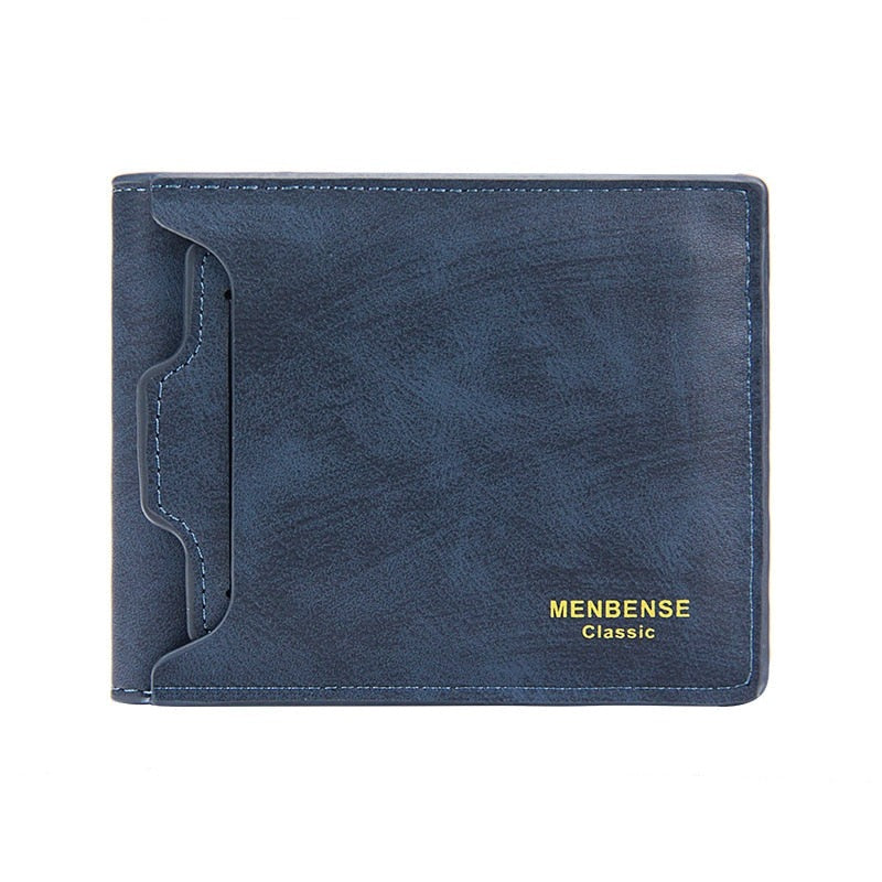 eybag Classic Men's Wallets Vintage Genuine PU Leather Wallet RFID Anti Theft Short Fold Business Card Holder Purse Wallet Man