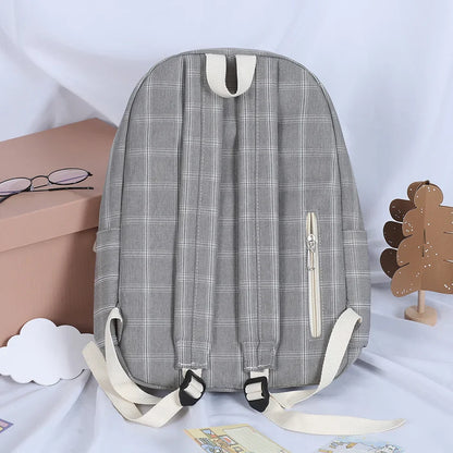 eybag 2024 New Leisure Plaid Backpack Woman Nylon Casual Double Shoulder Pack School Bag for Teenage Girl Boy Student Mochilas Satchel