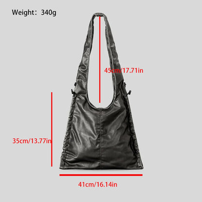 eybag Casual Pleated Shoulder Bag for Women pu Leather Crossbody Bag Designer Female Luxury Armpit bag lady Purses and Handbags