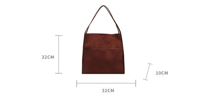 Lkblock Fashion Faux Suede Bucket Shoulder Bag Solid Women Composite Bags High Capacity Female Tote Handbags for Women