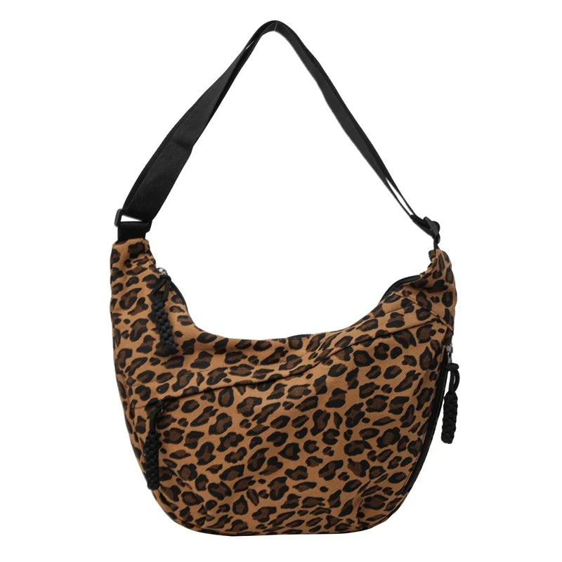 eybag Leopard Shoulder Bags For Women Fashion Cloth Messenger Bags Large Capacity Crossbody Packages Cute Canvas Female Hobos