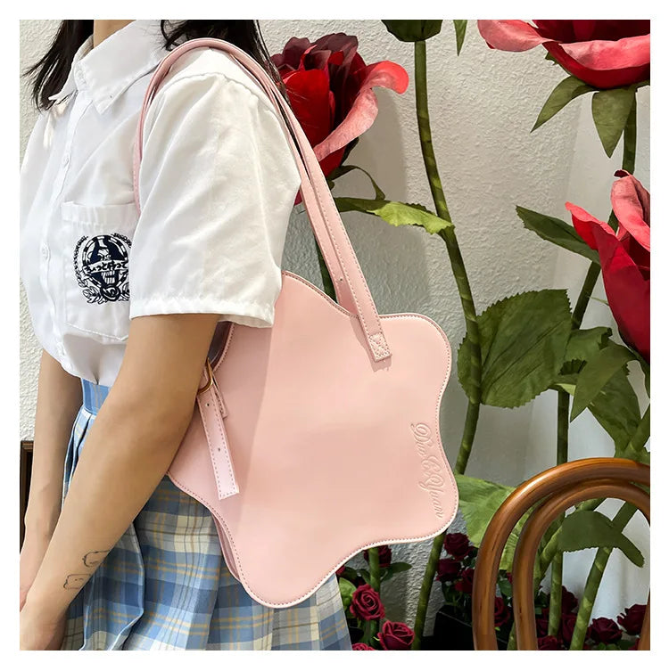 eybag Star Yellow Y2k Handbag Women Harajuku Pu Leather Chic Solid Jk Shoulder Bag Ladies Retro Cute Lolita Mini Bag Aesthetic