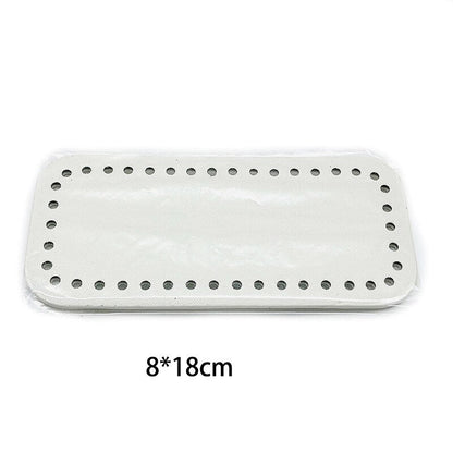 eybag 8x18cm Oval Long Bottom for Knitted Bag PU leather Bag Accessories Handmade Bottom With  holes DIY Crochet Bag Bottom