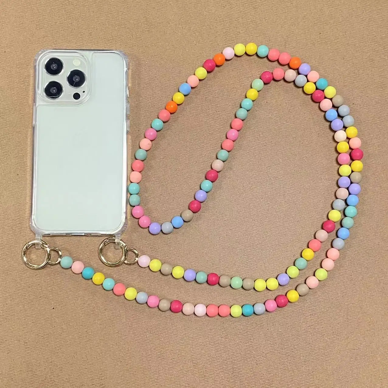 eybag DIY Luxury Pearl Chain Crossbody Strap Shockproof Acrylic Lanyard Phone Case for iPhone 14 13 12 PRO 15 Pro Max X XS 12 MINI