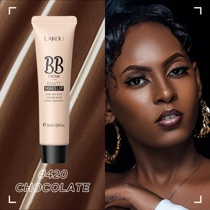 30ml LAIKOU Ultimate Coverage Waterproof BB Cream - Long-Lasting, Oil-Control, Pore-Hiding Foundation Makeup for Flawless, Even-Toned Skin with Natural, Ivory, and Tan Shades