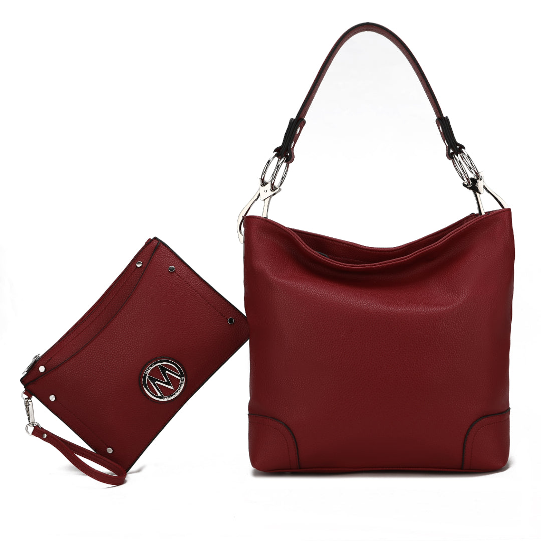 MKF Collection Viviana Hobo Bag and Wristlet Set by Mia K.