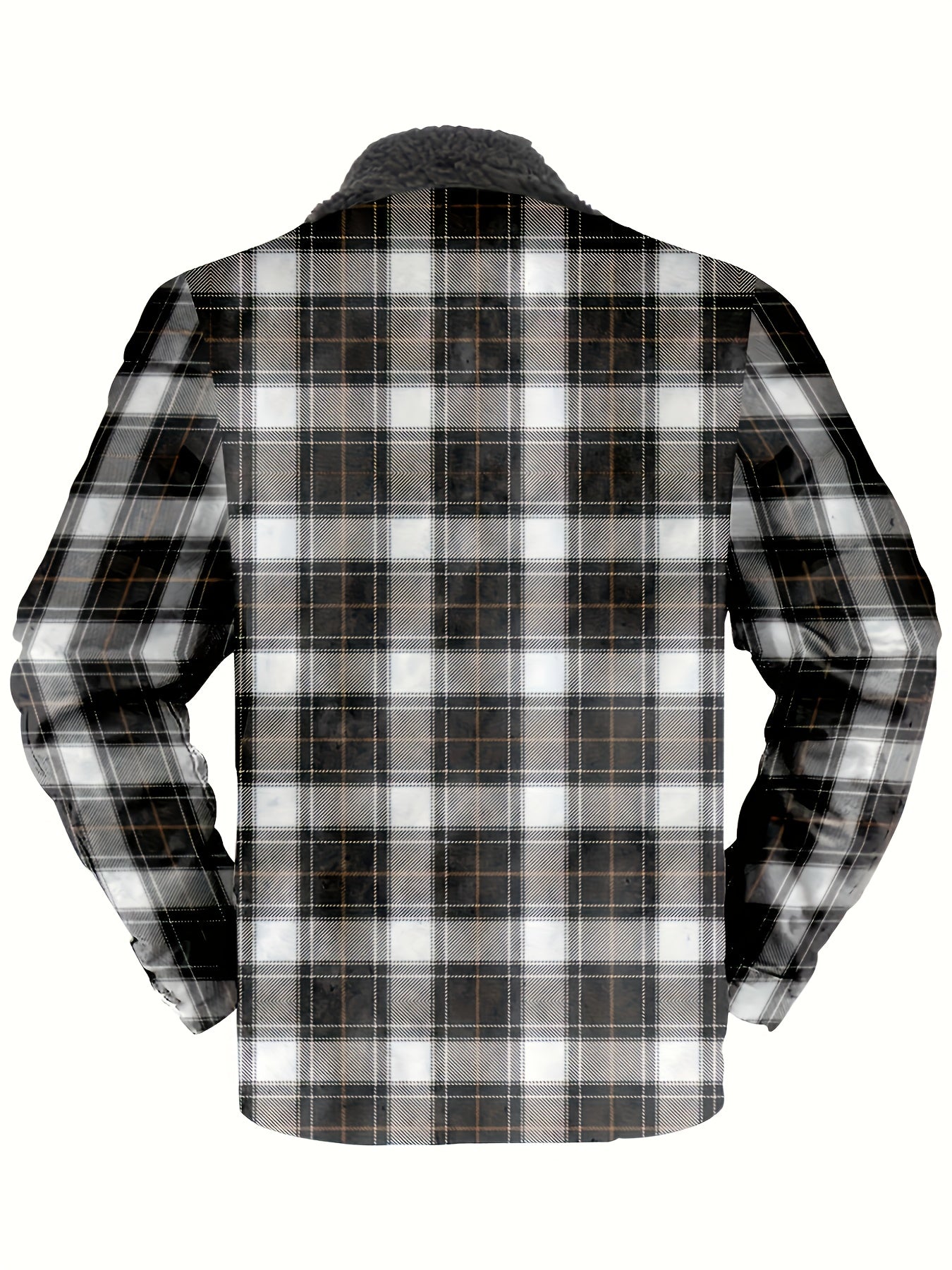 Stylish Plaid Fleece Jacket for Men - Soft, Warm, Versatile, and Leisure Outwear for Casual Daily Life, Outdoor Activities, and Travel - Men's Clothing, Males' Fashion Essential