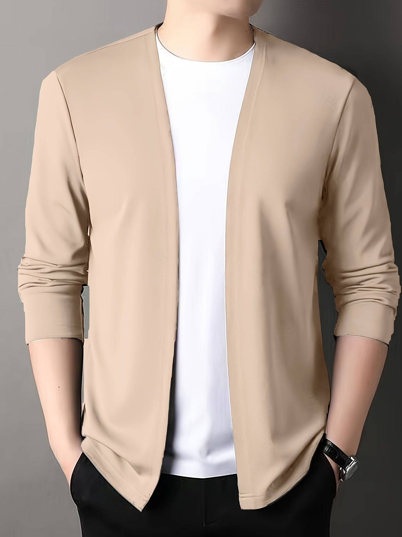 Men's Knitted Cardigan - Sleek Slim-Fit, Long Sleeve, Breathable Fabric | Perfect for Outdoor Leisure & Everyday Comfort