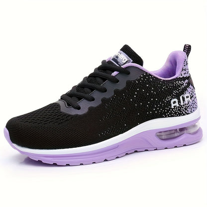 Ultra-Lightweight Womens Sports Sneakers - Breathable, Air Cushion, Low-Top, Fabric Upper, Rubber Sole, Lace-Up Closure, Perfect for Walking, Running, Tennis, and Everyday Wear