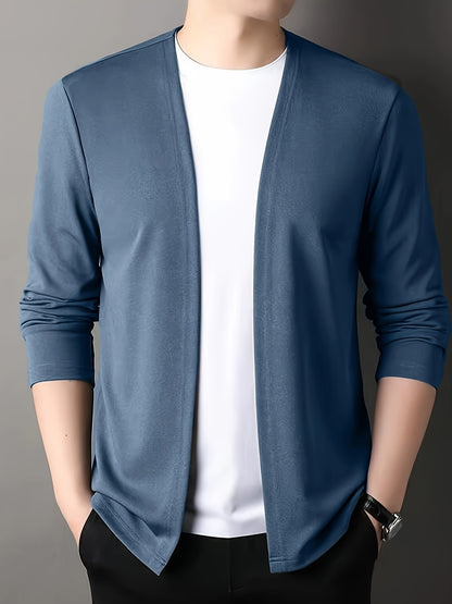 Men's Knitted Cardigan - Sleek Slim-Fit, Long Sleeve, Breathable Fabric | Perfect for Outdoor Leisure & Everyday Comfort