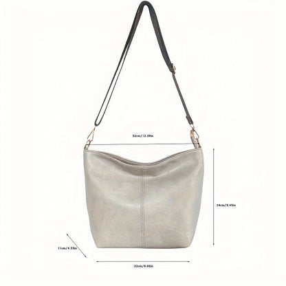 eybag - Wide Geometric Strap Bag,  Large Capacity Crossbody Bag For Girls, Retro Fashion Shoulder Bag