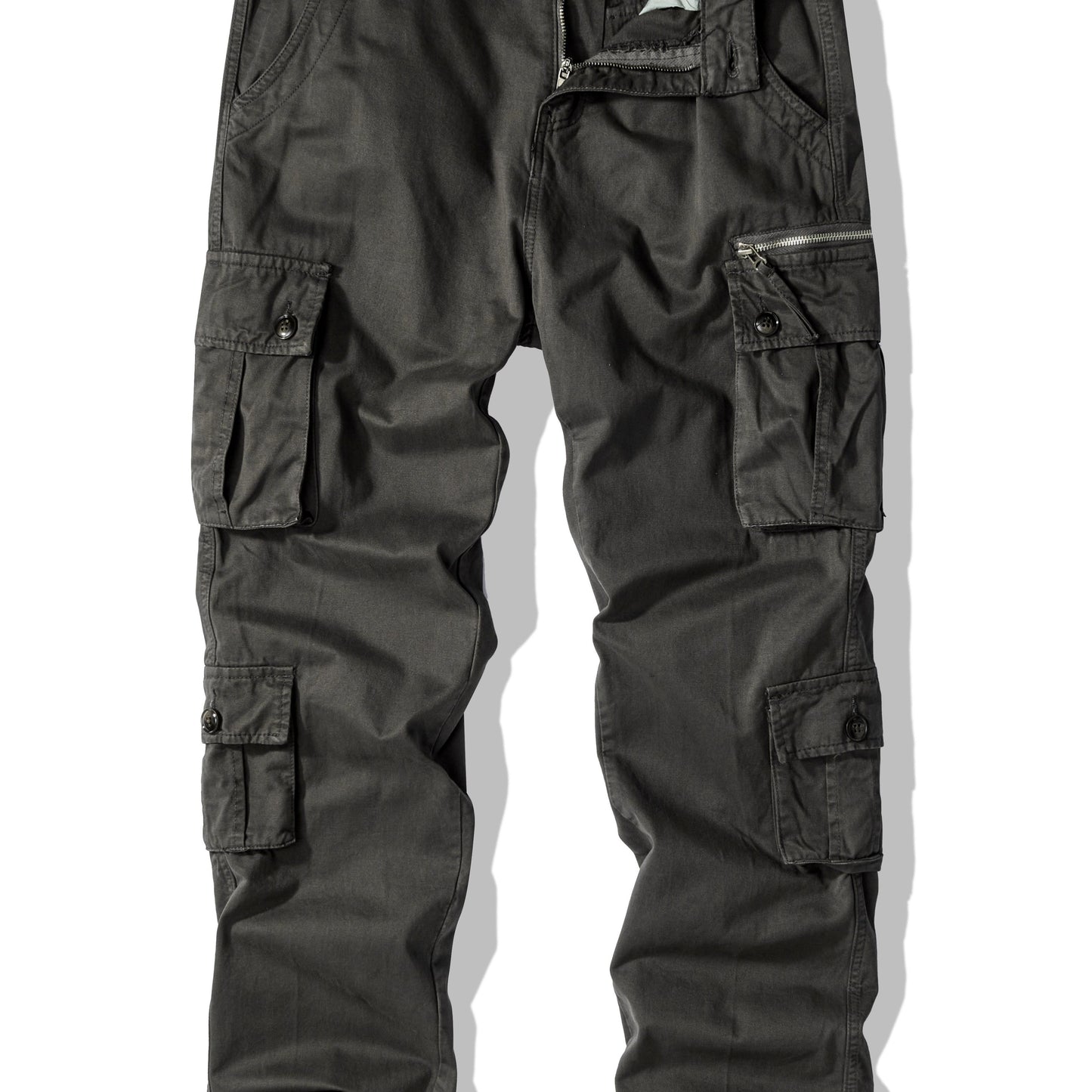 Mens Fashion-Forward Solid Cargo Pants - Durable & Comfortable with Multiple Flap Pockets - Loose Fit for Casual Outdoor, Work & Streetwear - Hip Hop Inspired Style