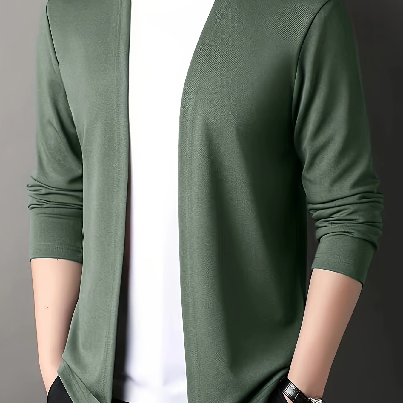 Men's Knitted Cardigan - Sleek Slim-Fit, Long Sleeve, Breathable Fabric | Perfect for Outdoor Leisure & Everyday Comfort