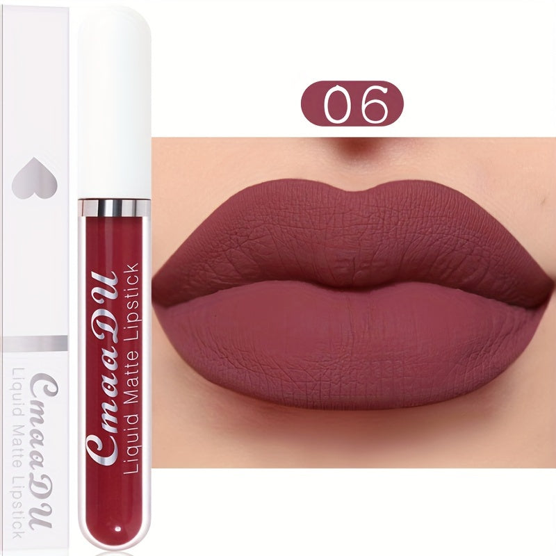 (Velvet Chocolate) Matte Liquid Lipstick Women's Lip Gloss Set 18 Colors Original Matte Long-lasting Dark Red Original 24-hour Makeup Lipstick Long-lasting Waterproof Valentine's Day Gifts For Music Festival