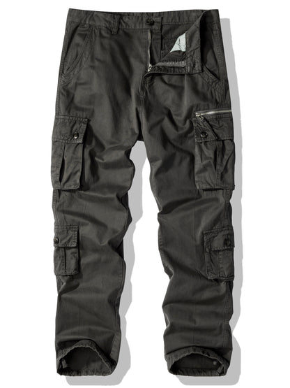 Mens Fashion-Forward Solid Cargo Pants - Durable & Comfortable with Multiple Flap Pockets - Loose Fit for Casual Outdoor, Work & Streetwear - Hip Hop Inspired Style